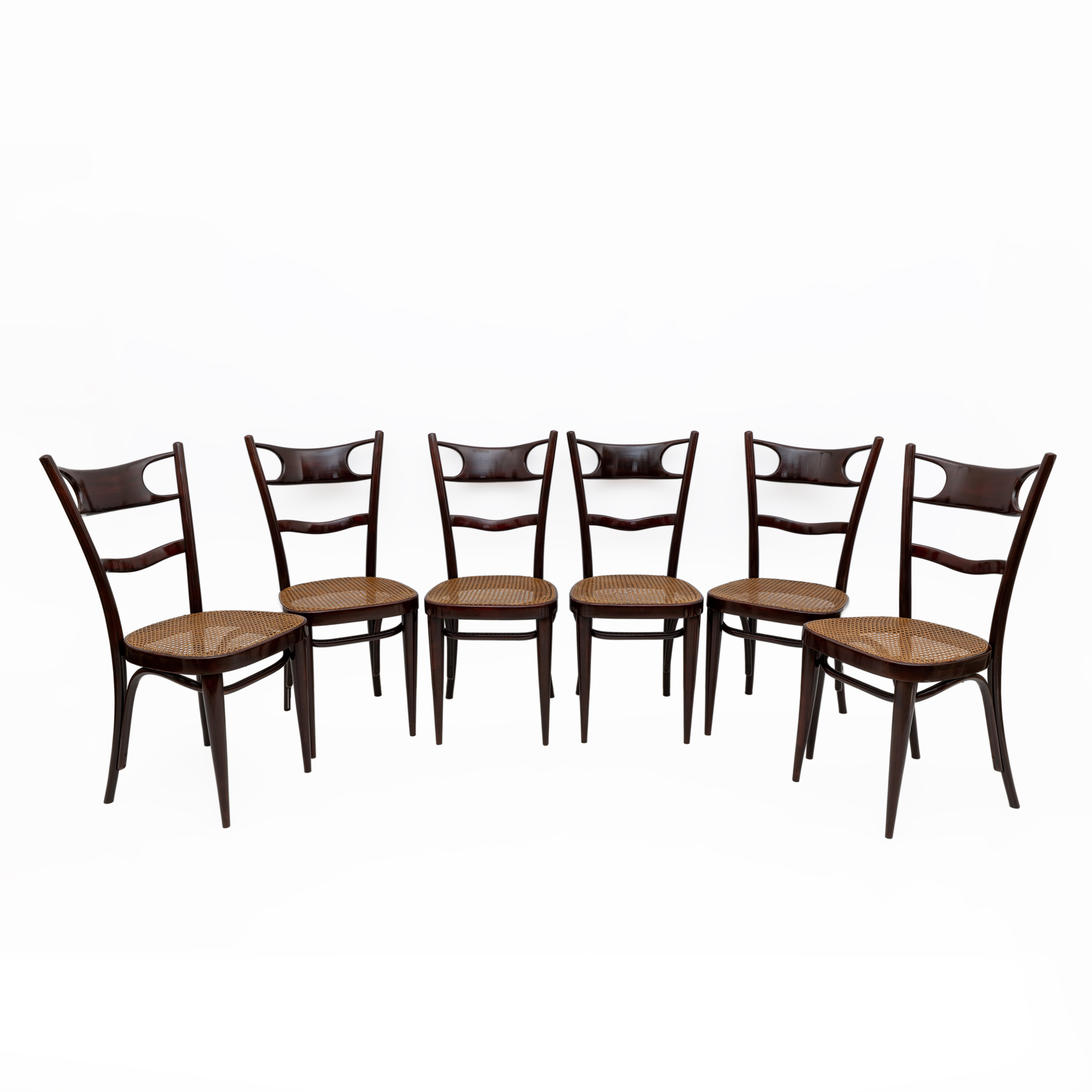 Set Six Early 20th Century Neapolitan Bent Beech Thonet Chairs Sautto & Liberale