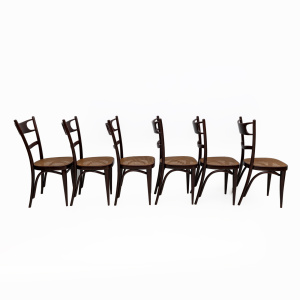 Set Six Early 20th Century Neapolitan Bent Beech Thonet Chairs Sautto & Liberale