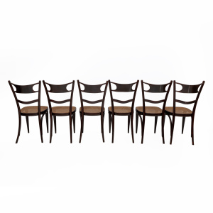 Set Six Early 20th Century Neapolitan Bent Beech Thonet Chairs Sautto & Liberale