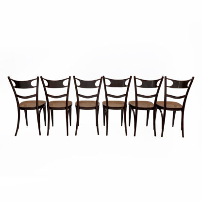 Set Six Early 20th Century Neapolitan Bent Beech Thonet Chairs Sautto & Liberale - Image 2