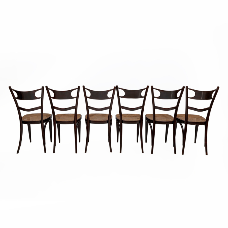 Set Six Early 20th Century Neapolitan Bent Beech Thonet Chairs Sautto & Liberale - Image 2