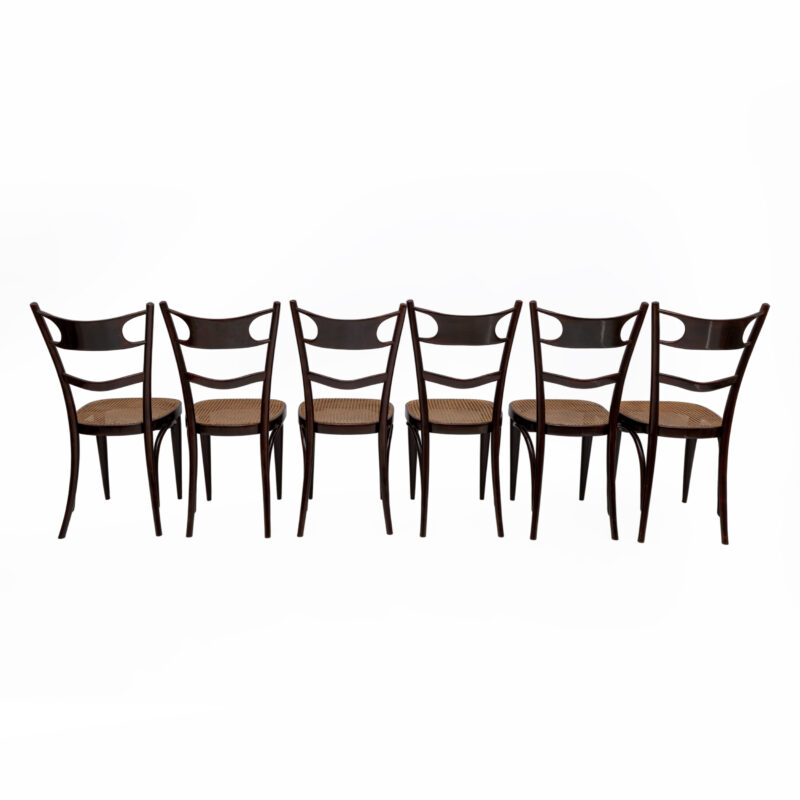 Set Six Early 20th Century Neapolitan Bent Beech Thonet Chairs Sautto & Liberale