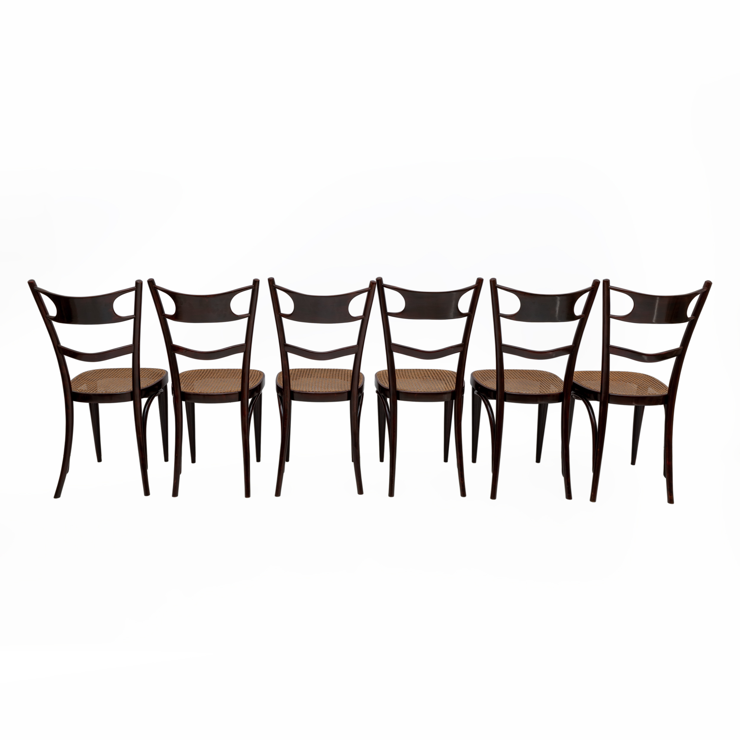 Set Six Early 20th Century Neapolitan Bent Beech Thonet Chairs Sautto & Liberale