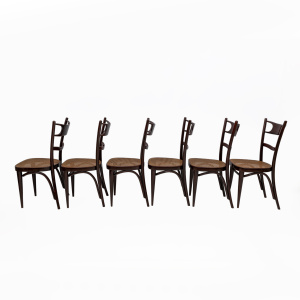 Set Six Early 20th Century Neapolitan Bent Beech Thonet Chairs Sautto & Liberale