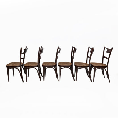 Set Six Early 20th Century Neapolitan Bent Beech Thonet Chairs Sautto & Liberale - Image 3