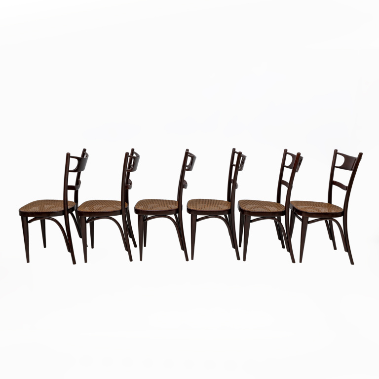 Set Six Early 20th Century Neapolitan Bent Beech Thonet Chairs Sautto & Liberale - Image 3