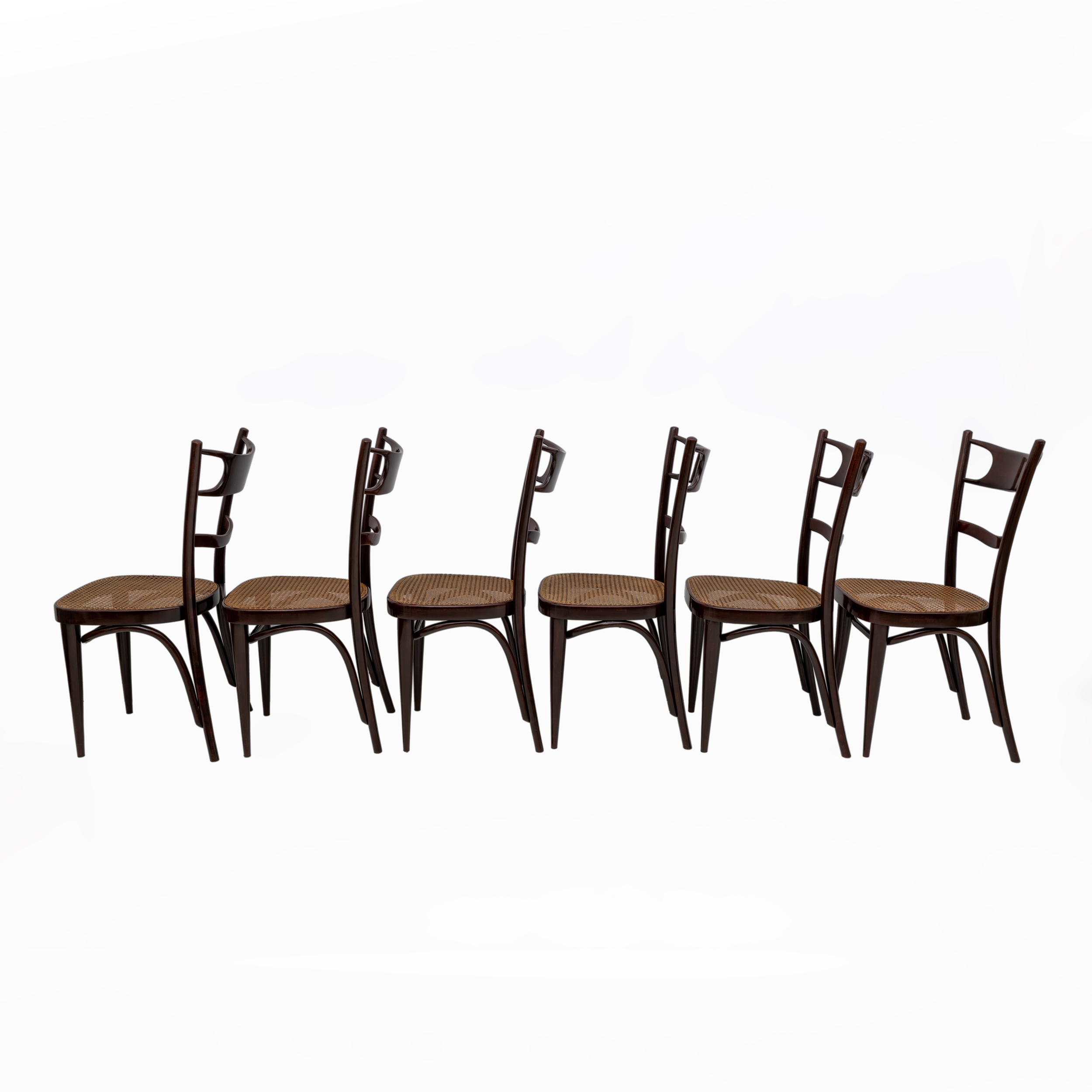 Set Six Early 20th Century Neapolitan Bent Beech Thonet Chairs Sautto & Liberale