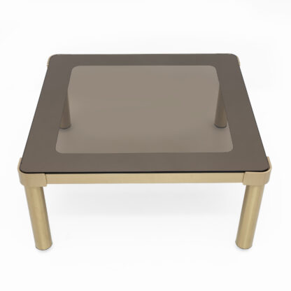 Luciano Frigerio Mid-Century Modern Italian Brass and Glass Coffee Table, 1970s - Image 5