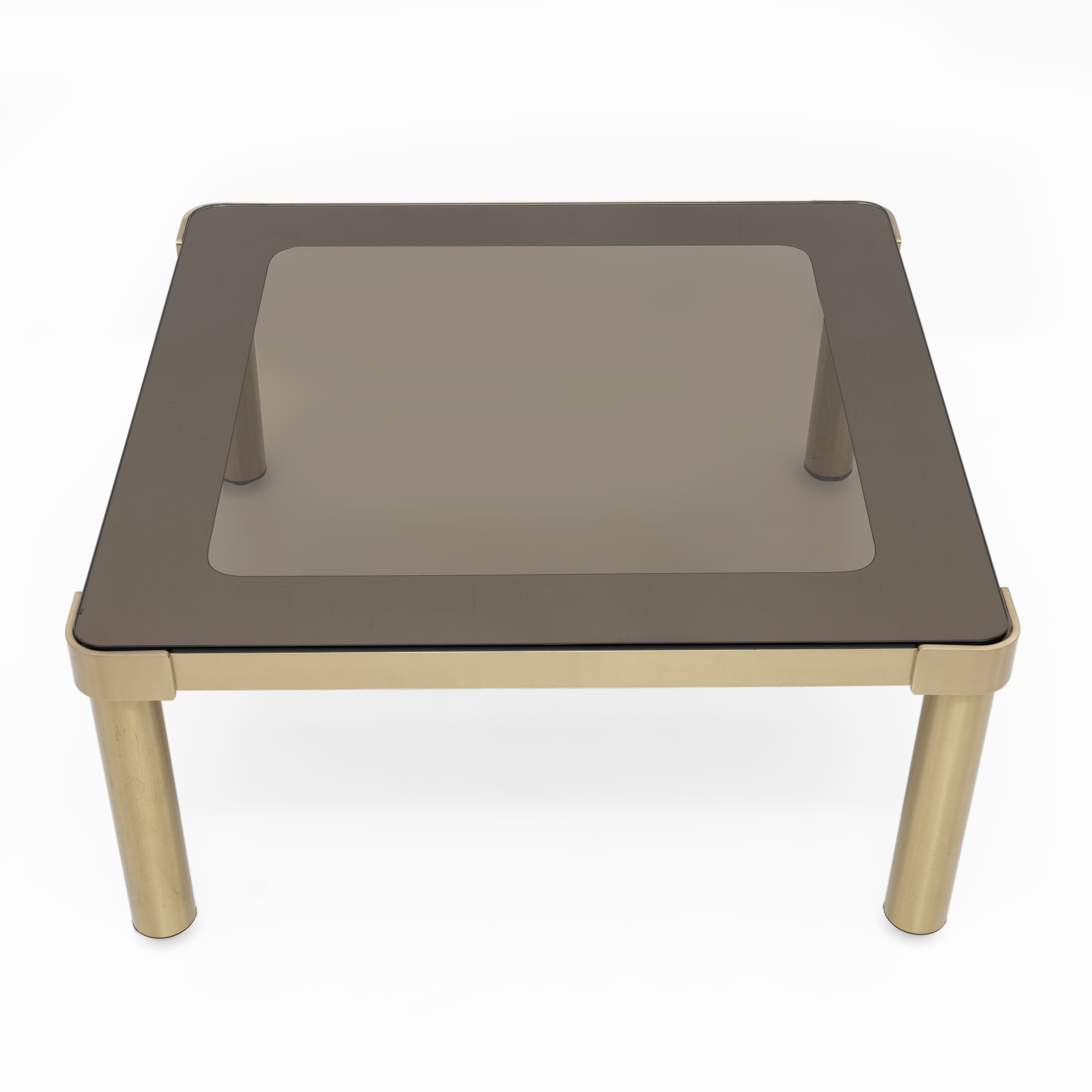 Luciano Frigerio Mid-Century Modern Italian Brass and Glass Coffee Table, 1970s
