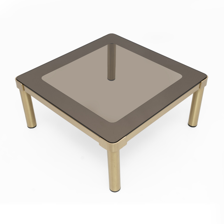 Luciano Frigerio Mid-Century Modern Italian Brass and Glass Coffee Table, 1970s - Image 6