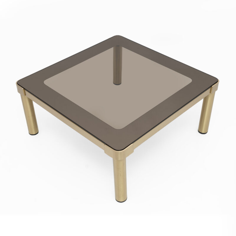 Luciano Frigerio Mid-Century Modern Italian Brass and Glass Coffee Table, 1970s
