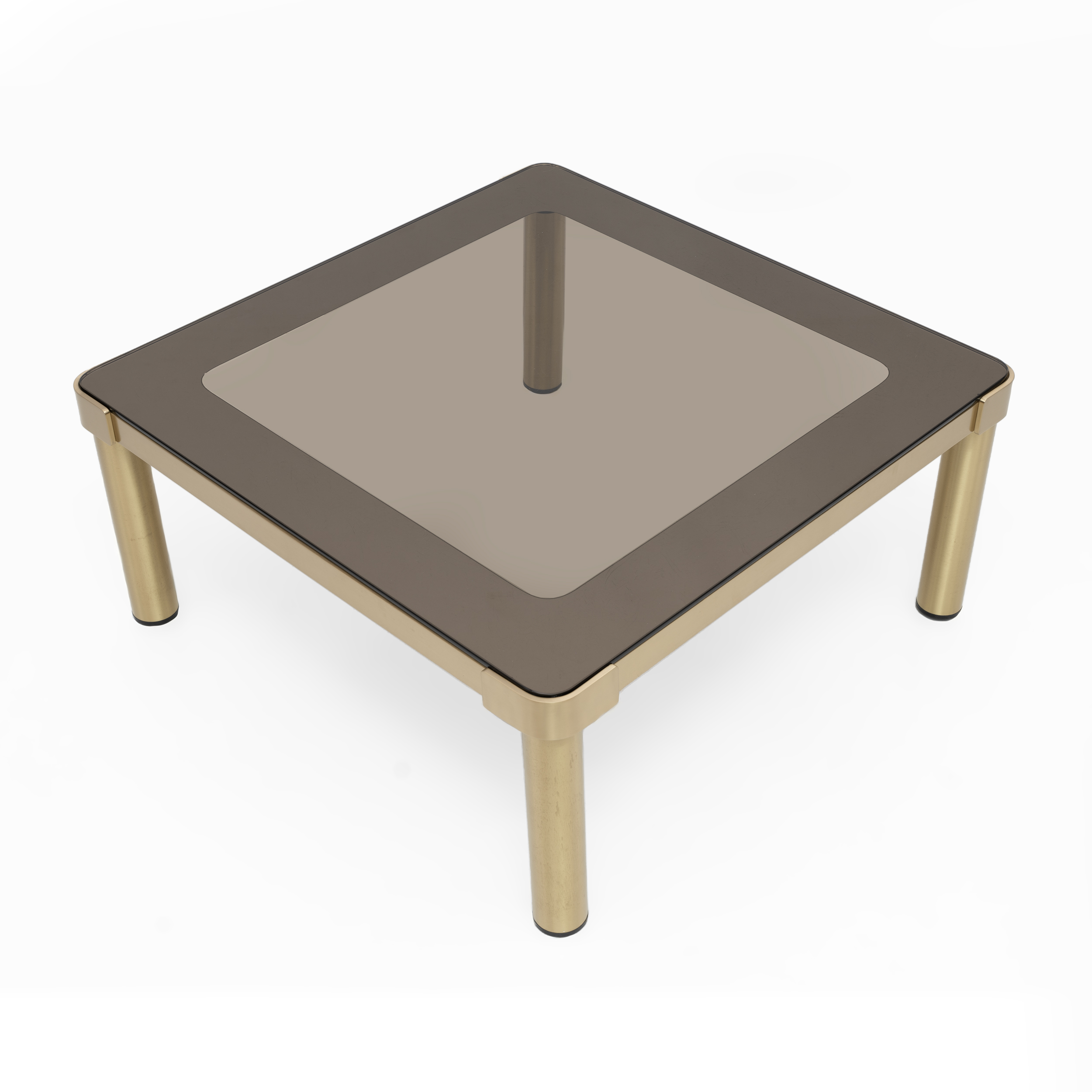 Luciano Frigerio Mid-Century Modern Italian Brass and Glass Coffee Table, 1970s