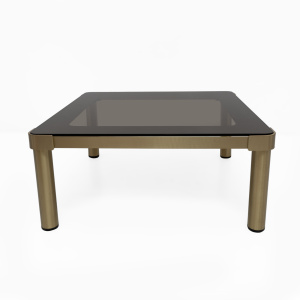 Luciano Frigerio Mid-Century Modern Italian Brass and Glass Coffee Table, 1970s