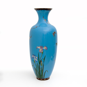 19th Century Large Japan Vase "Cloisonne" With Floral Decoration, Meiji Period