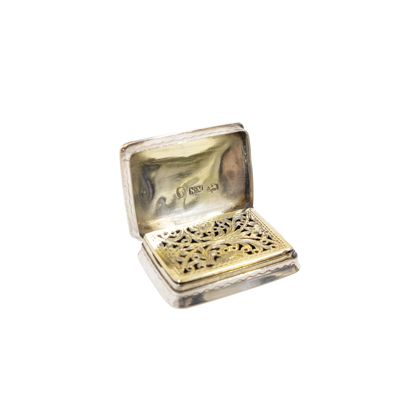 Victorian Silver Vinaigrette by Nathaniel Mills