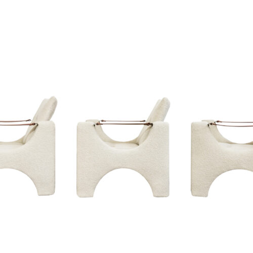 Set Of 3 Geometric Armchairs from Łódzkie Fabryki Mebli, Europe, 1975