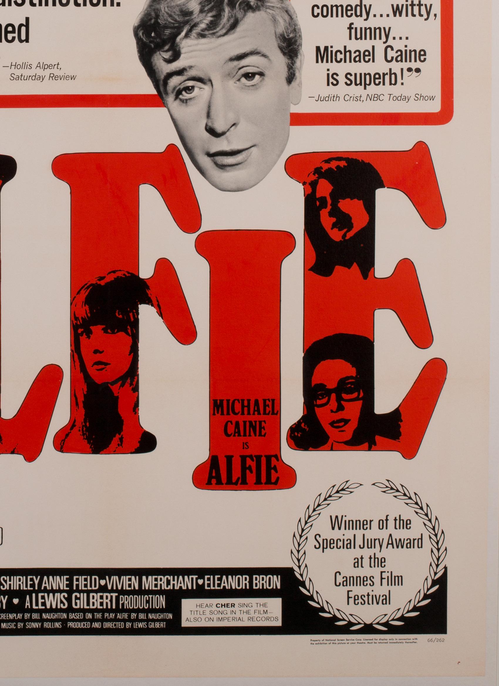 Alfie US 1 Sheet, Film Movie Poster 1966 Linen Backed