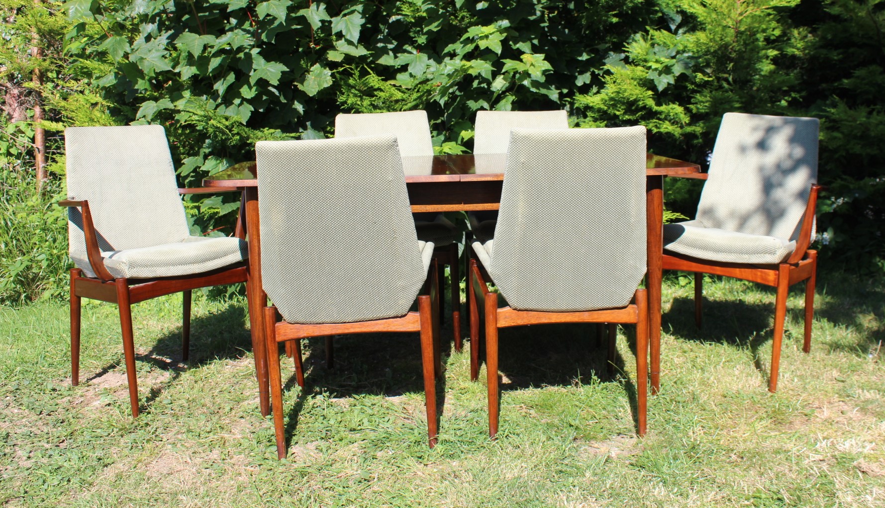 Mid Century Rosewood Hamilton Dining Table and Chairs By Robert Heritage For Archie Shine