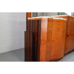 Art Deco buffet, Macassar Ebony and Walnut Burl, 1920-1930