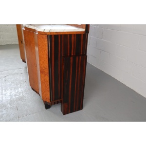 Art Deco buffet, Macassar Ebony and Walnut Burl, 1920-1930