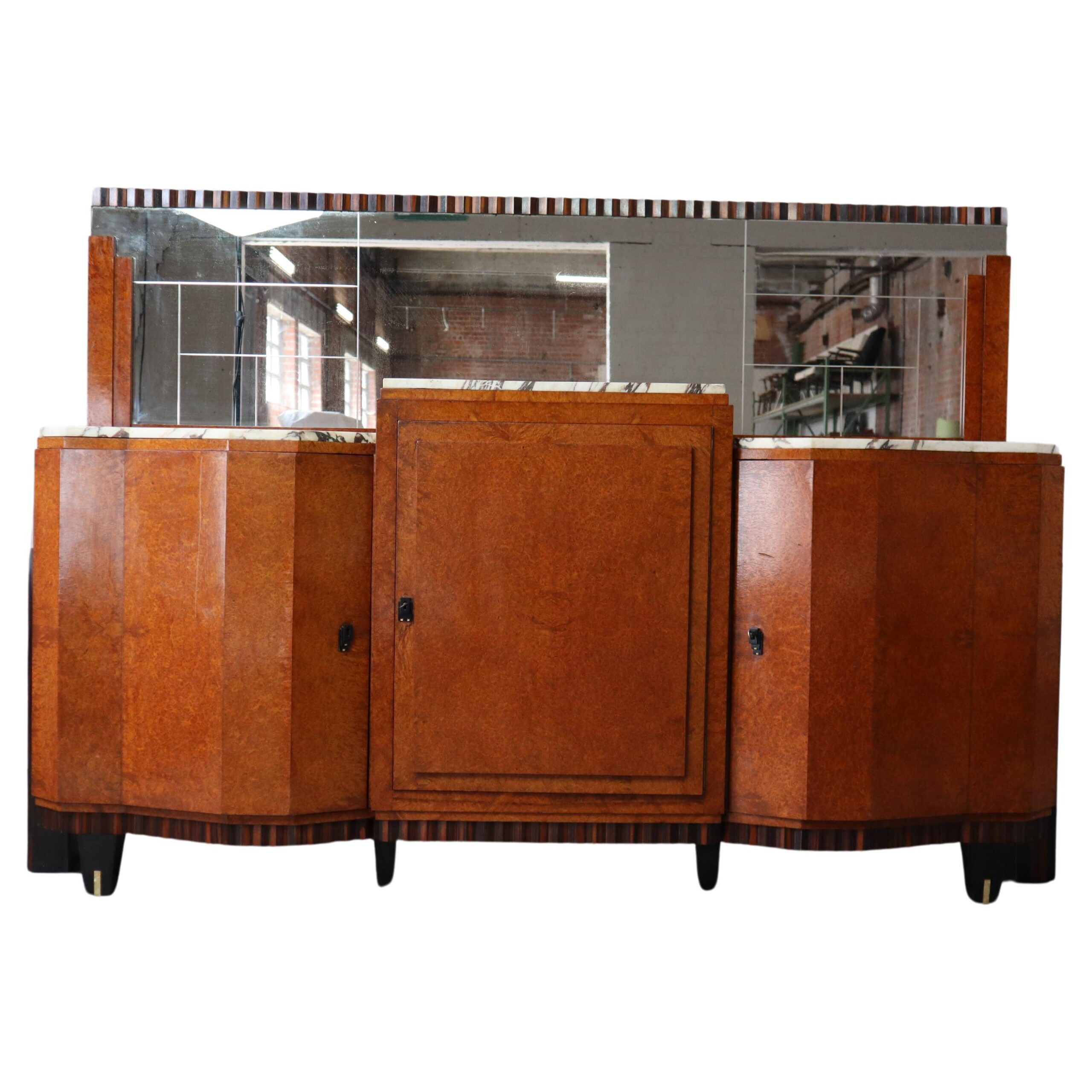 Art Deco buffet, Macassar Ebony and Walnut Burl, 1920-1930
