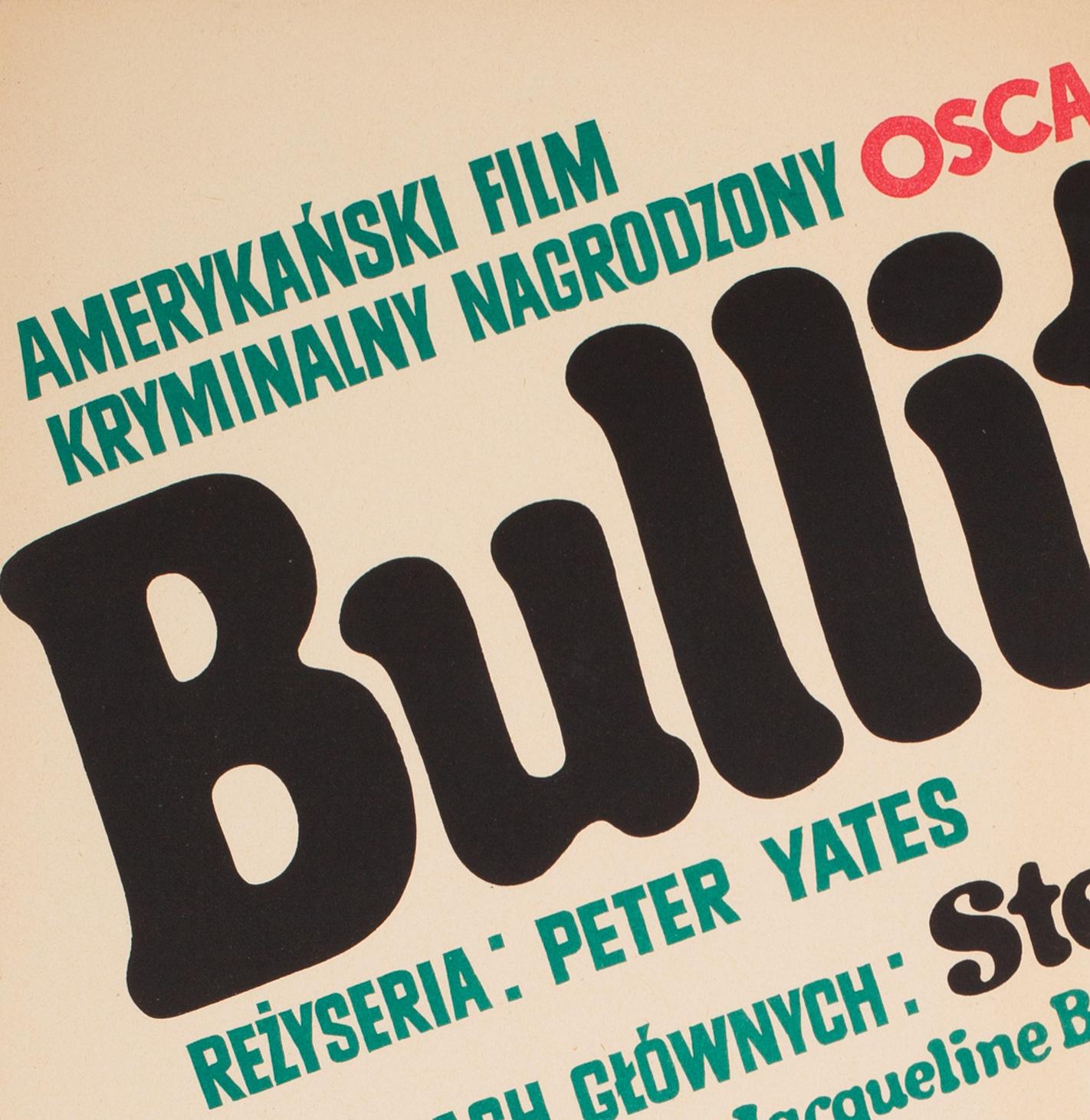 Bullitt 1971 Polish A1 Film Movie Poster, Stachurski
