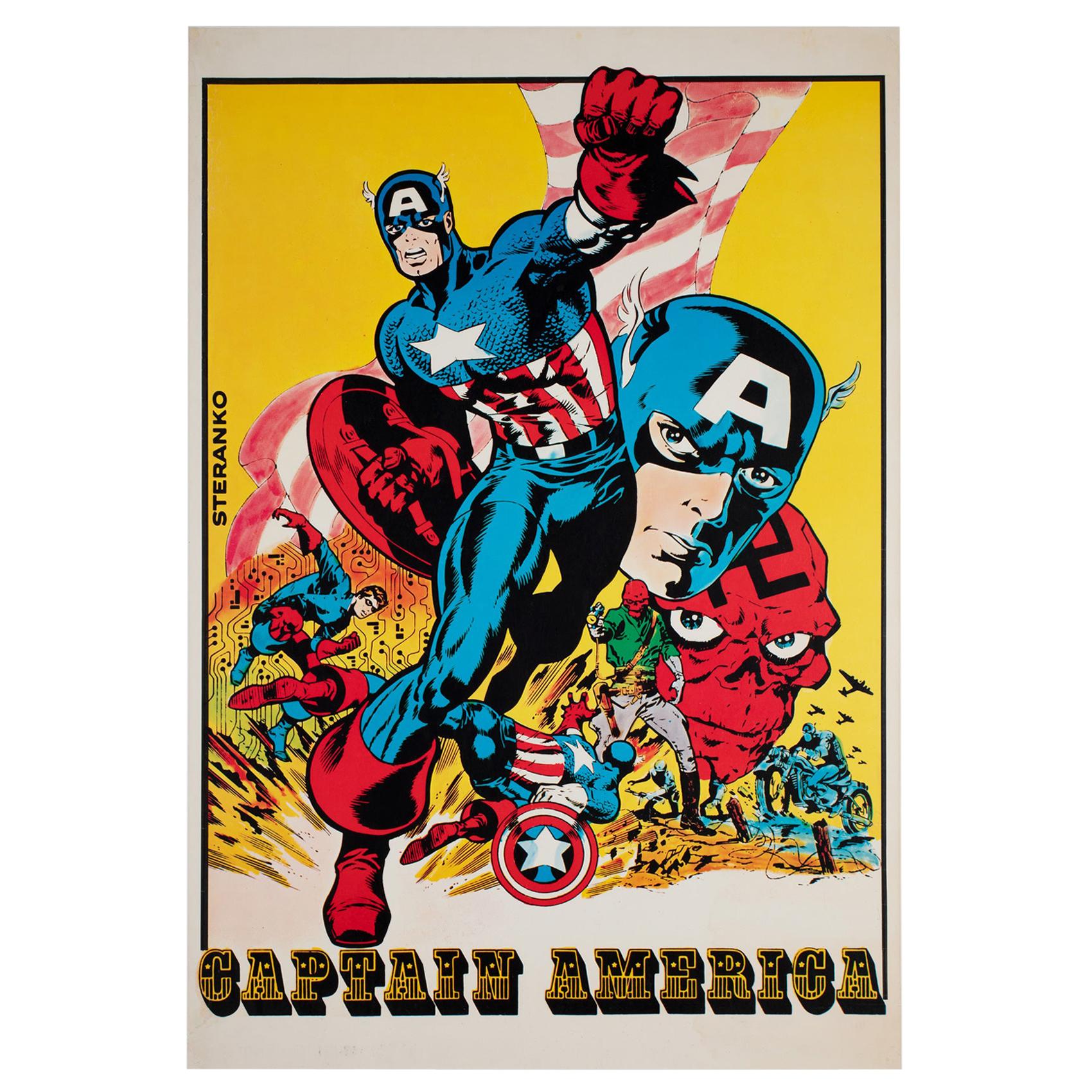 Captain America Vintage 1970s US Poster, Steranko