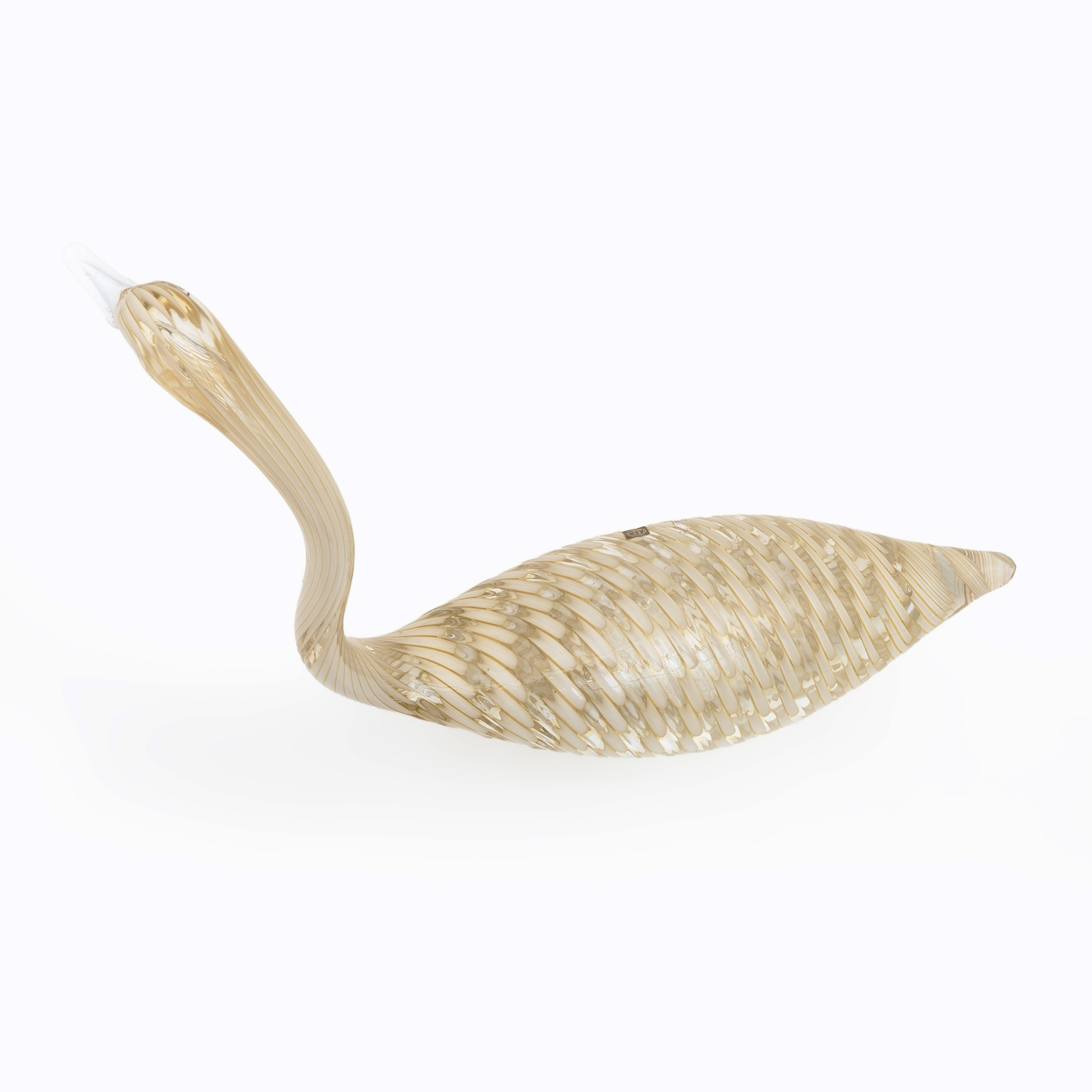 Licio Zanetti Mid-Century Modern Murano Blown Glass Swan