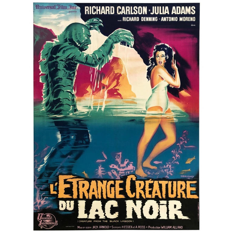 Creature from the Black Lagoon R1962 French Grande Film Poster, Belinsky