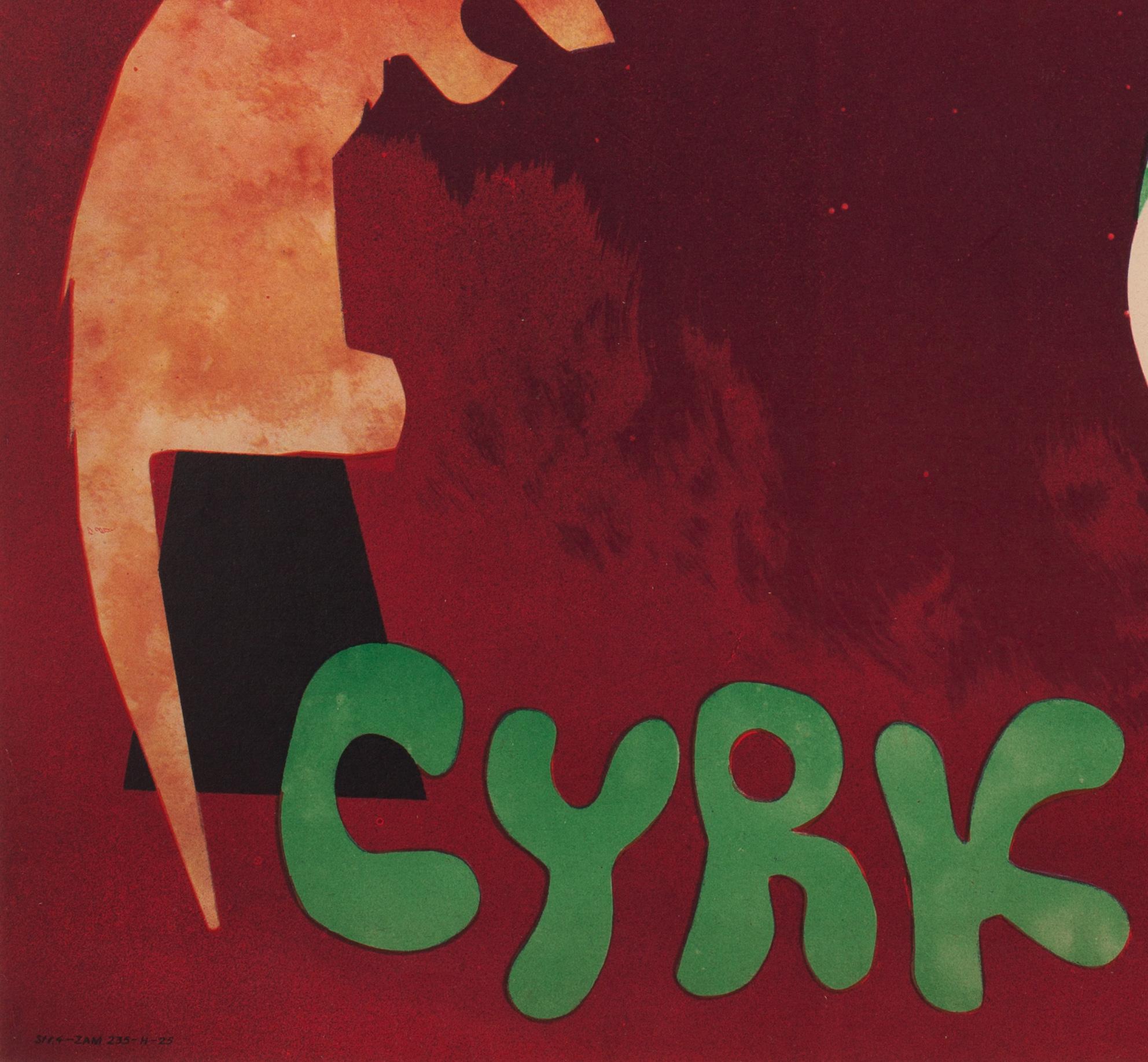 CYRK Lion Tamer 1960s Polish Circus Poster, Srokowski