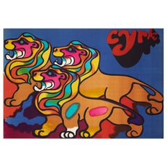 CYRK Lion Tamer 1960s Polish Circus Poster, Srokowski