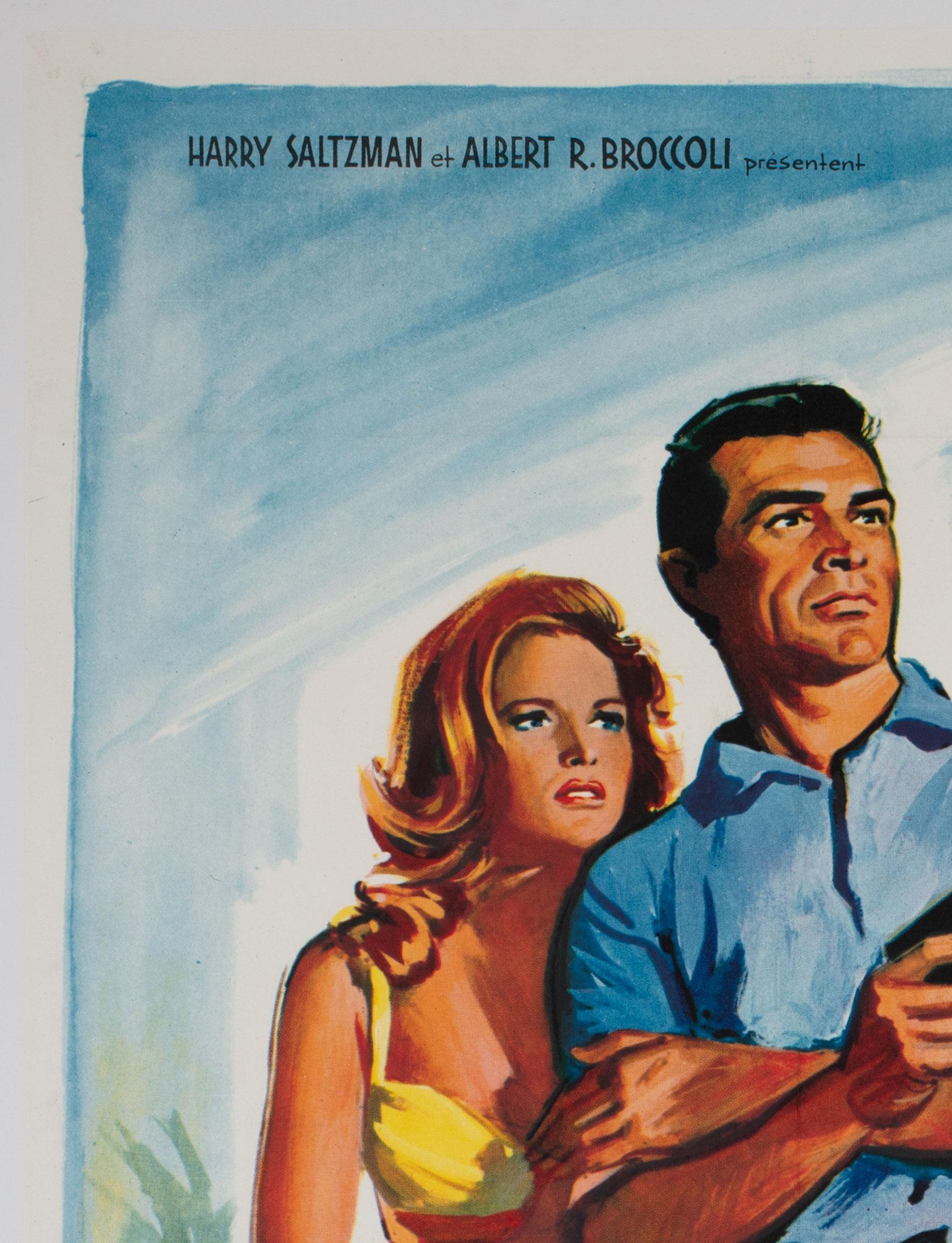Dr No Original French James Bond Film Poster, Boris Grinsson, 1963