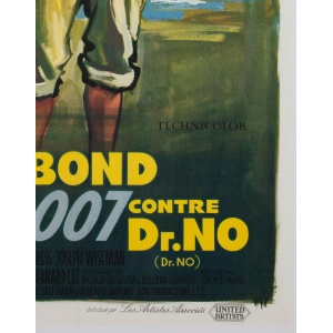 Dr No Original French James Bond Film Poster, Boris Grinsson, 1963