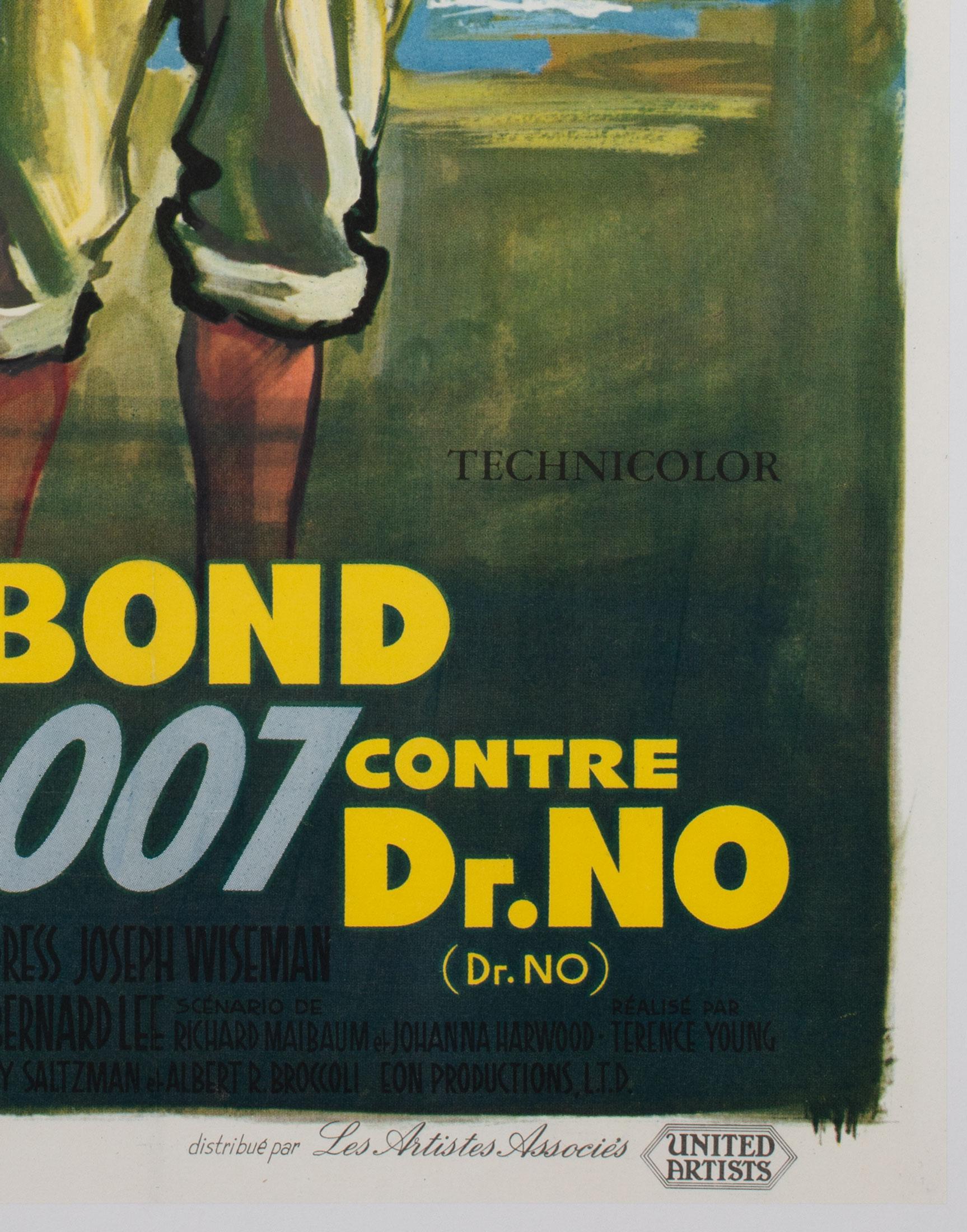 Dr No Original French James Bond Film Poster, Boris Grinsson, 1963