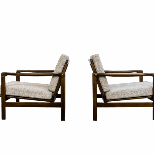 Pair of "B-7522" armchairs by Zenon Bączyk, Poland, 1960's