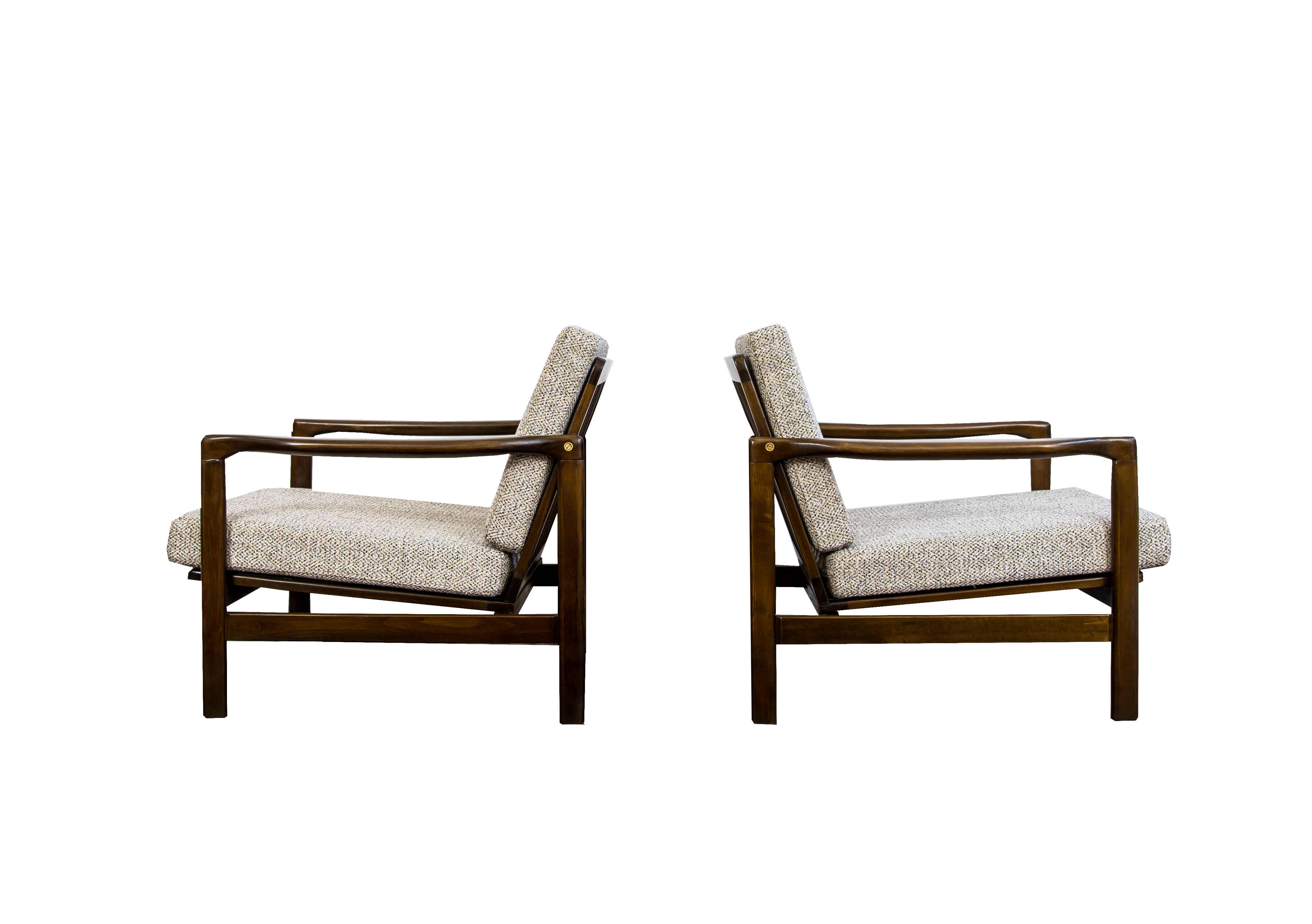 Pair of "B-7522" armchairs by Zenon Bączyk, Poland, 1960's