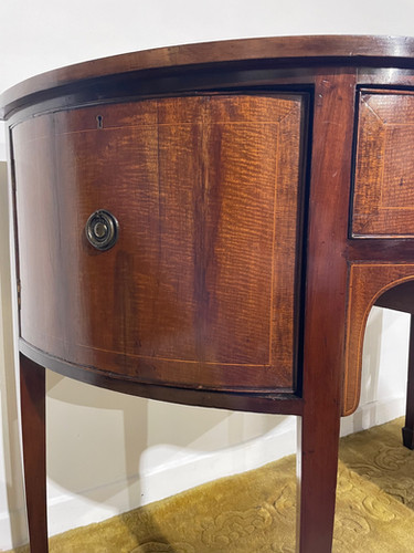 Edwardian Mahogany Inlaid Demi Lune Sideboard