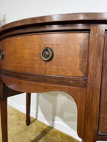Edwardian Mahogany Inlaid Demi Lune Sideboard