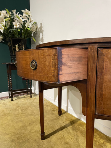 Edwardian Mahogany Inlaid Demi Lune Sideboard