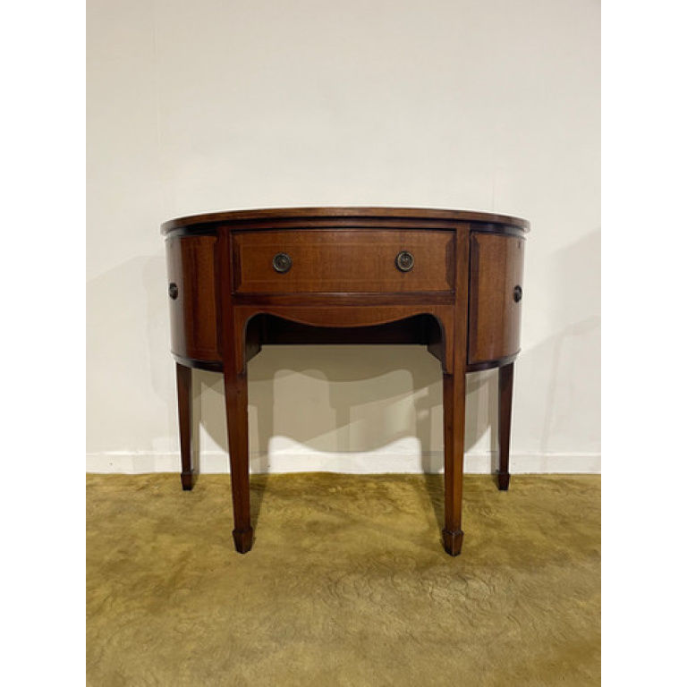Edwardian Mahogany Inlaid Demi Lune Sideboard