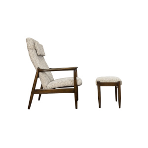 High Back Armchair "GFM-64" and Ottoman designed by Edmund Homa, Poland, 1960s