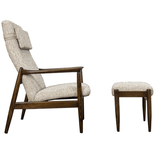 High Back Armchair "GFM-64" and Ottoman designed by Edmund Homa, Poland, 1960s