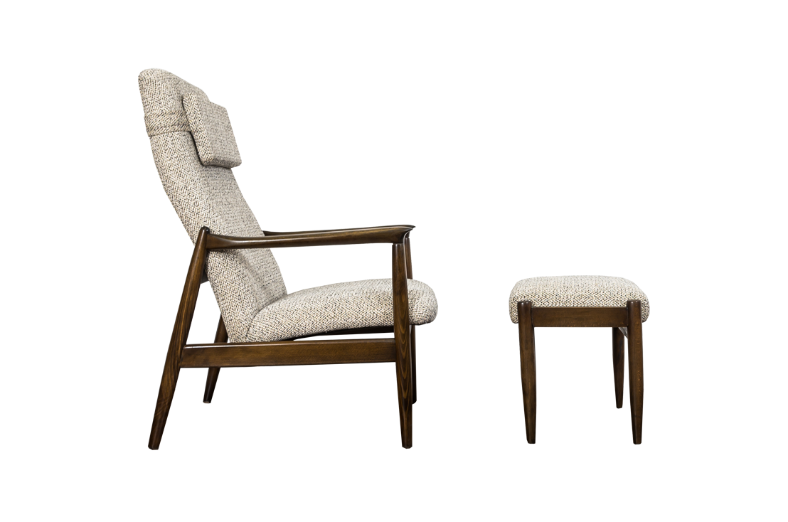 High Back Armchair "GFM-64" and Ottoman designed by Edmund Homa, Poland, 1960s