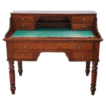 Italian antique writing desk in cherry wood, Louis Philippe 19th century