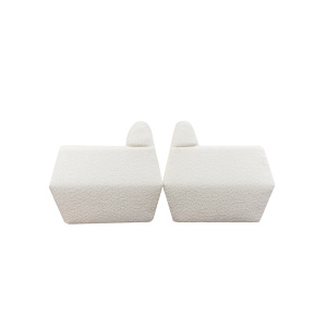 Pair Of White Boucle Armchairs, 1970's