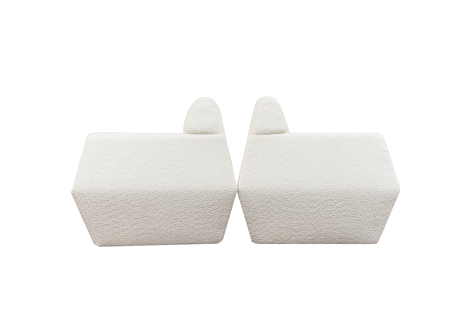 Pair Of White Boucle Armchairs, 1970's