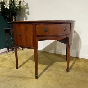 Edwardian Mahogany Inlaid Demi Lune Sideboard