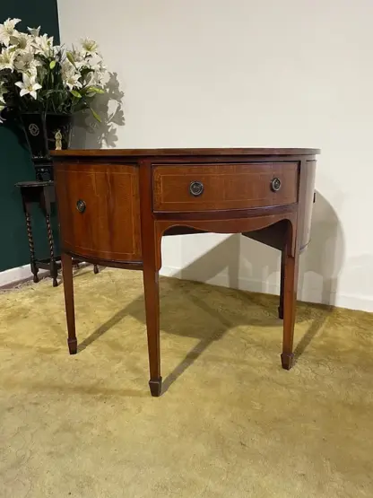 Edwardian Mahogany Inlaid Demi Lune Sideboard - Image 3