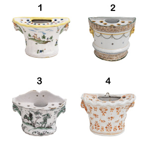 Four 18th Century France Majolica Planters Moustiers and Provence Manufactory