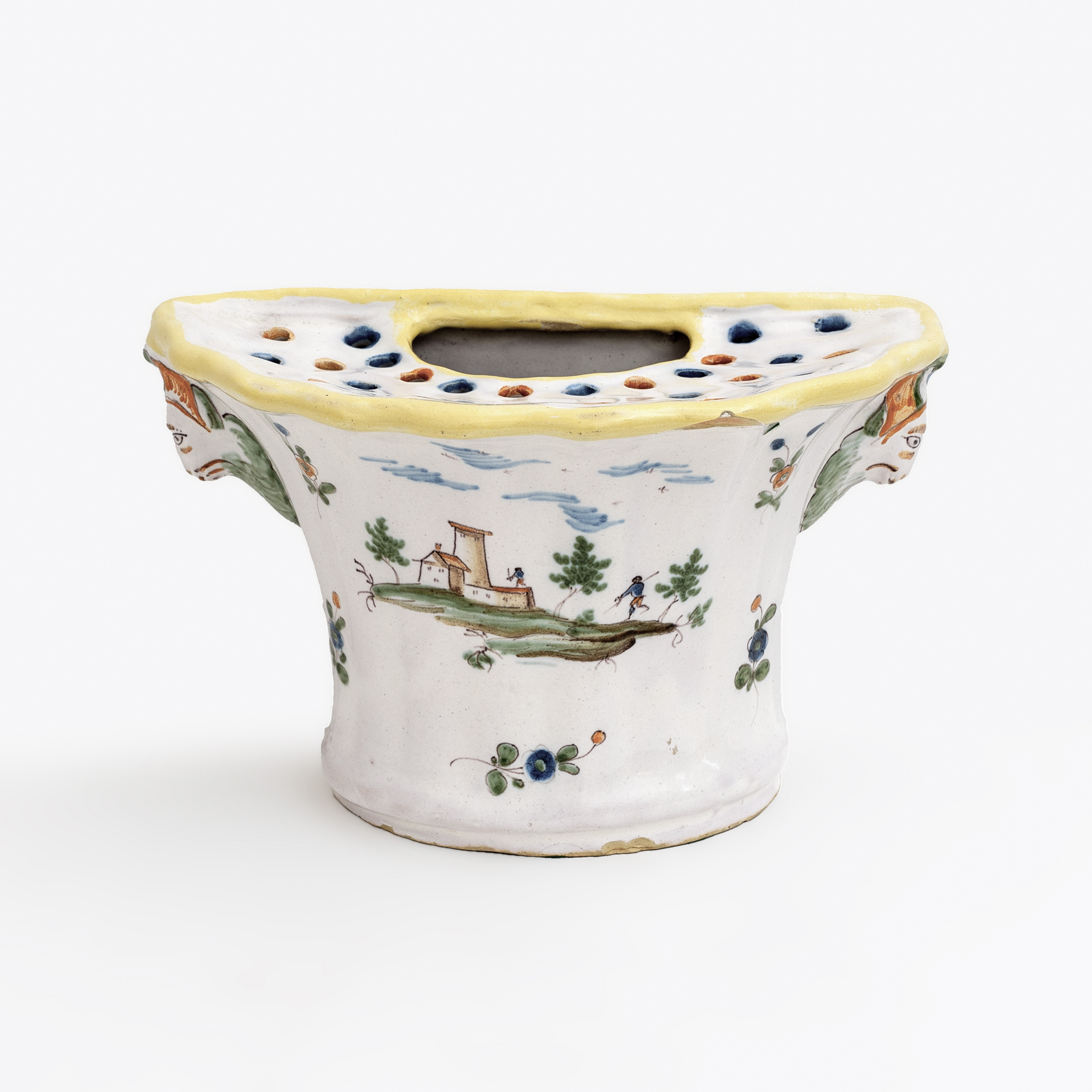 Four 18th Century France Majolica Planters Moustiers and Provence Manufactory